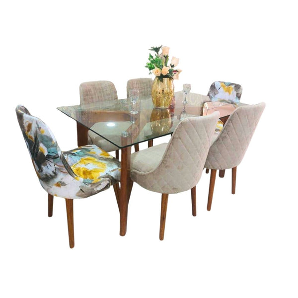 Juego De Comedor 06 Sillas Vintage Magda - Beige