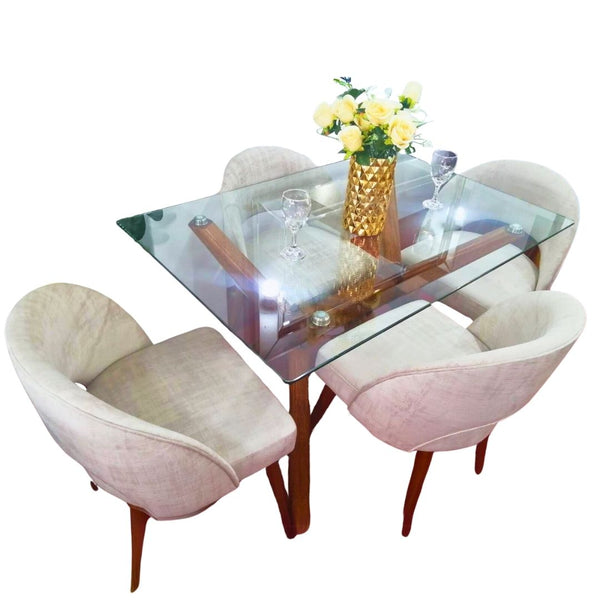 Juego De Comedor 04 Sillas Vintage Susan - Beige