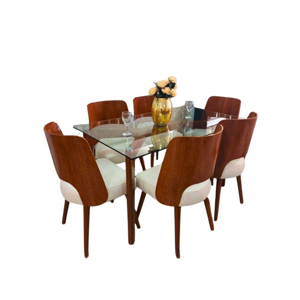 Juego De Comedor 06 Sillas Leonor - Beige