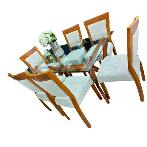 Juego De Comedor 06 Sillas Rena - Beige