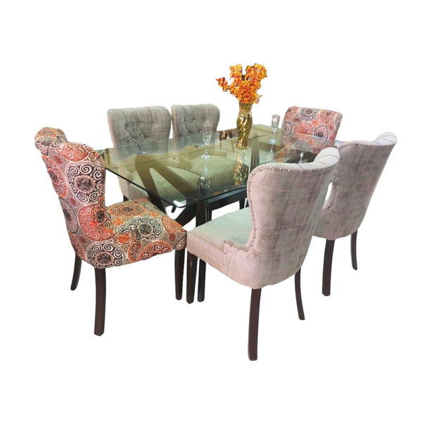 Juego De Comedor 06 Sillas Vintage Selena - Beige