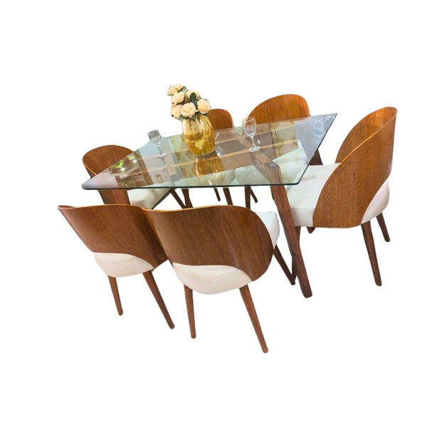 Juego De Comedor 06 Sillas Teba - Beige