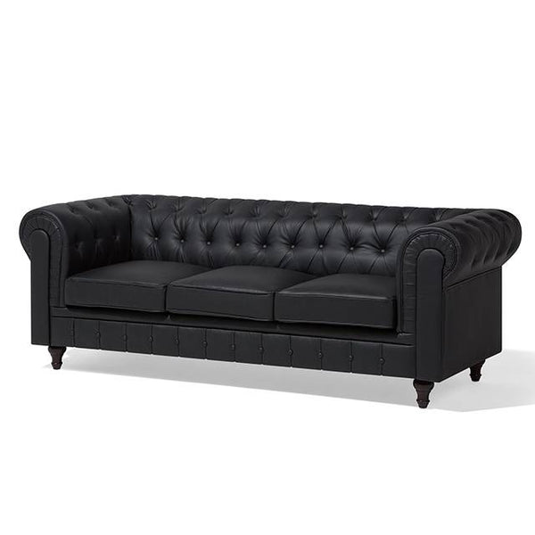 Sofá 3 Cuerpos Chesterfield - Negro